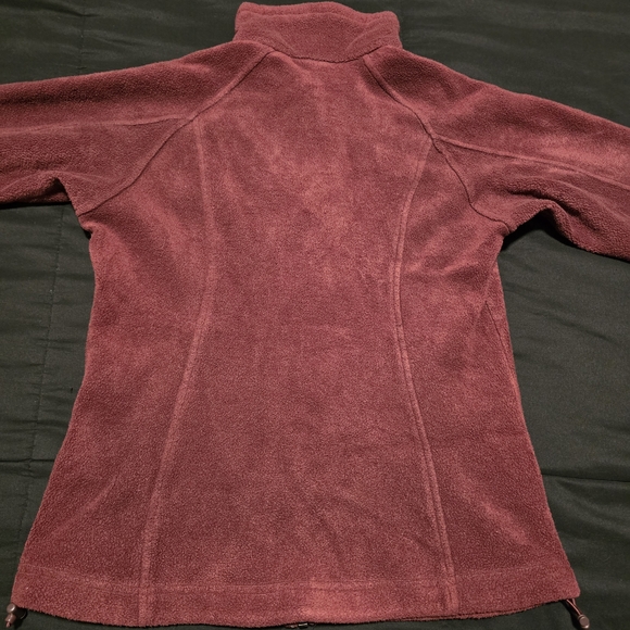 Columbia Womens Fleece Jacket Zip Up Coat Burgundy Size Small - Picture 5 of 8